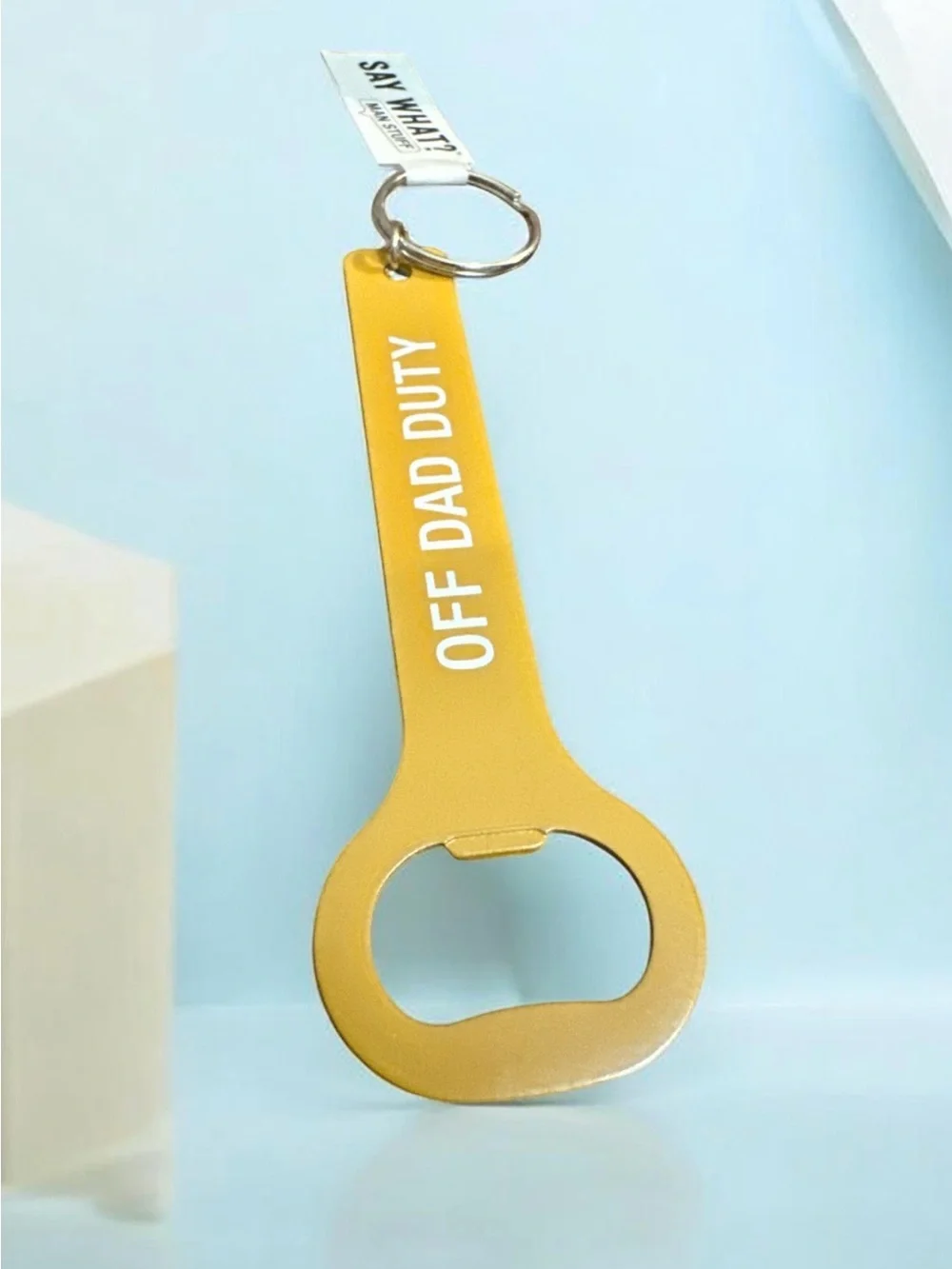 Off Dad Duty Gold Bottle Opener Keychain 1255